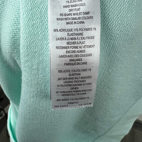 French Connection Soft Aqua Cowl Neck Sweater - Picture 10 of 10